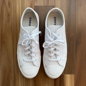 NEW*Converse Chuck Taylor All Star -White Mono Leather Low-Top Original Sneakers
